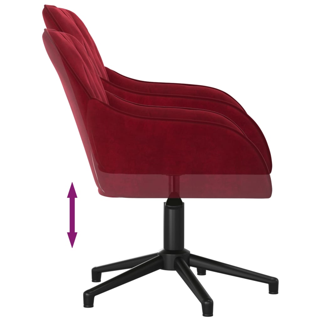 Sedia da Ufficio Girevole Rosso Vino in Velluto - homemem39