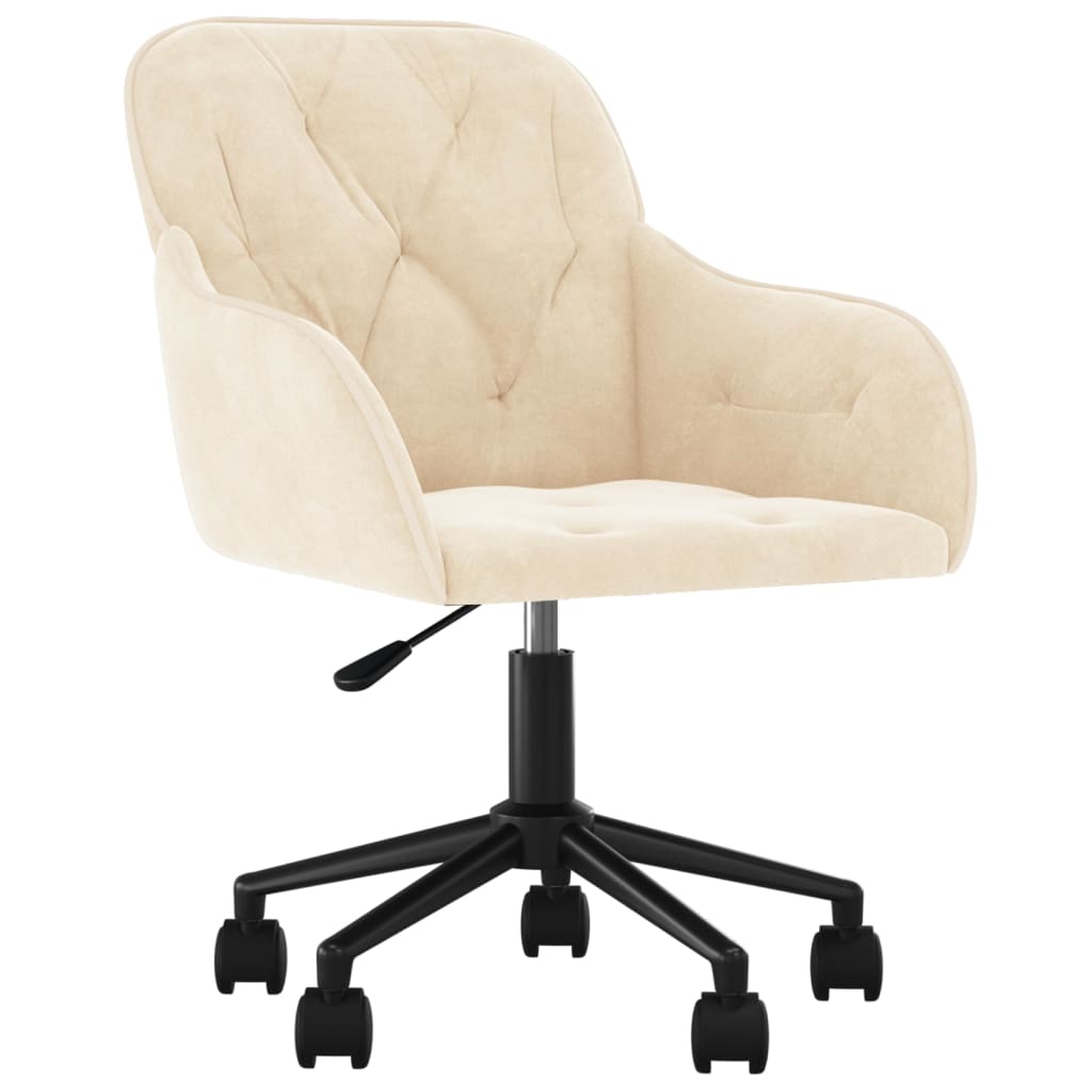 Sedia da Ufficio Girevole Crema in Velluto - homemem39