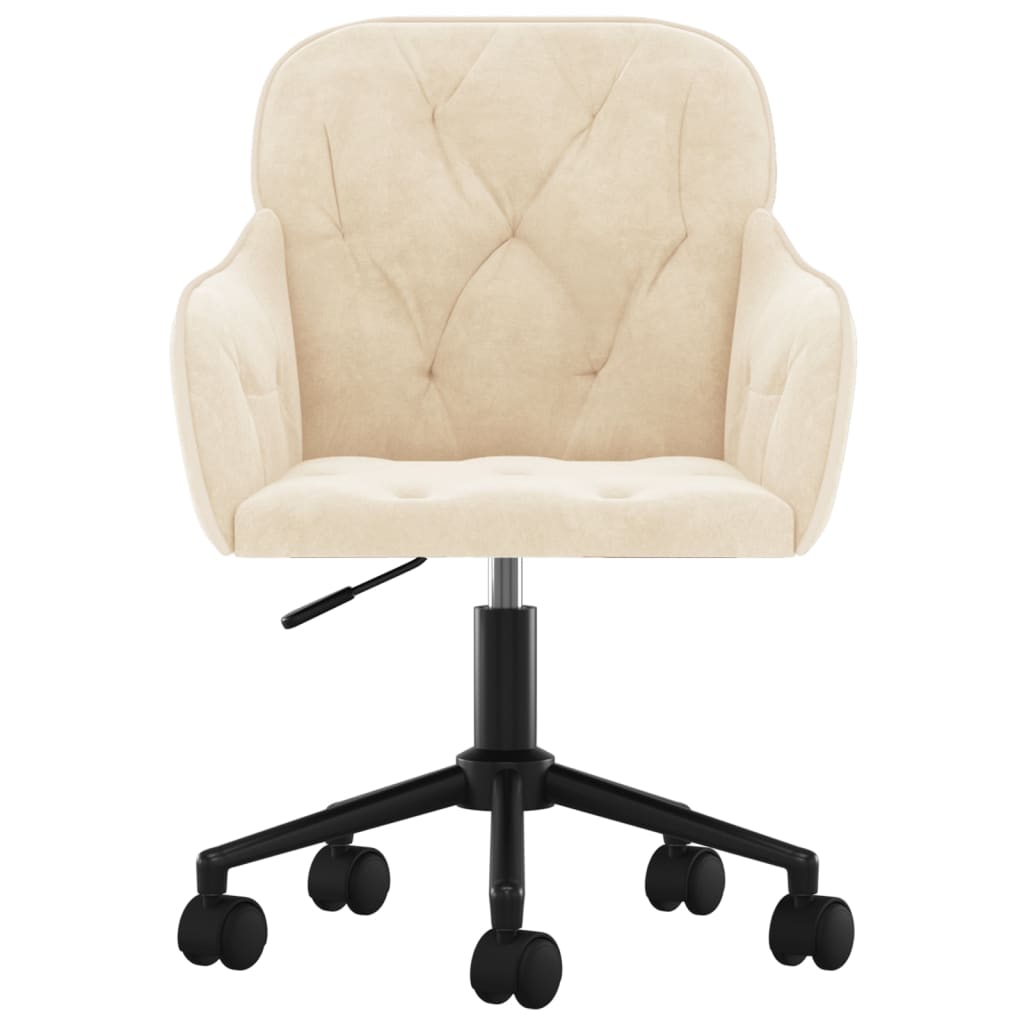 Sedia da Ufficio Girevole Crema in Velluto - homemem39