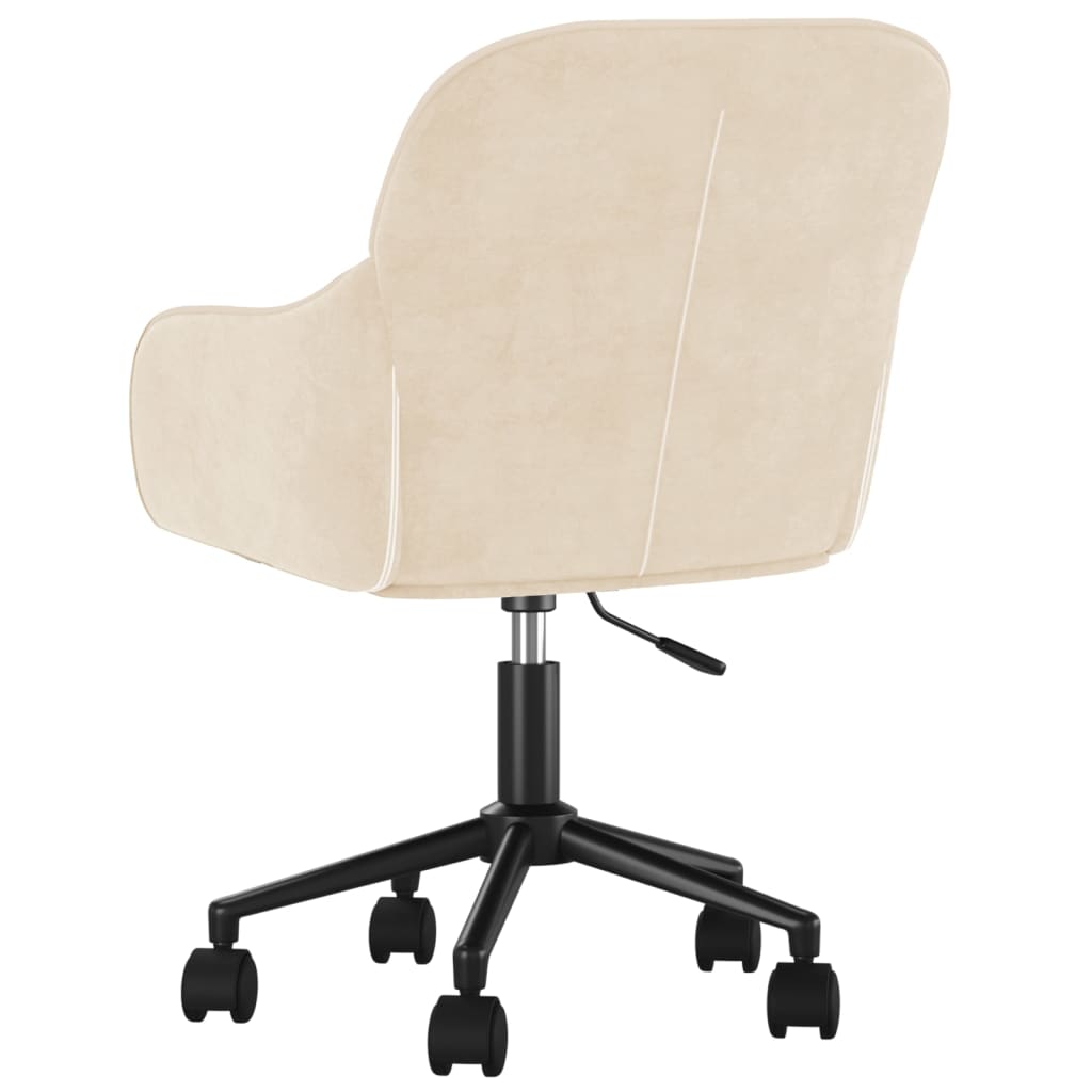Sedia da Ufficio Girevole Crema in Velluto - homemem39