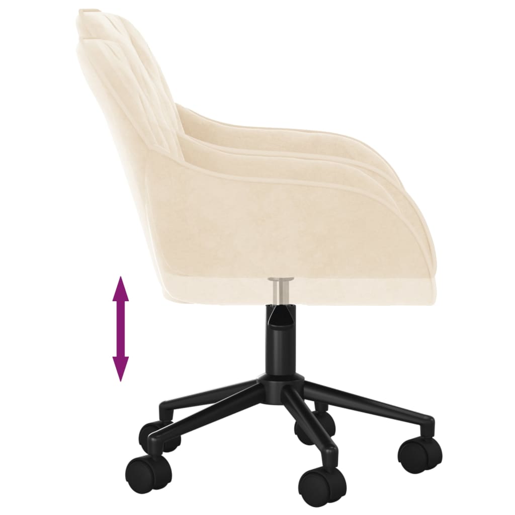 Sedia da Ufficio Girevole Crema in Velluto - homemem39