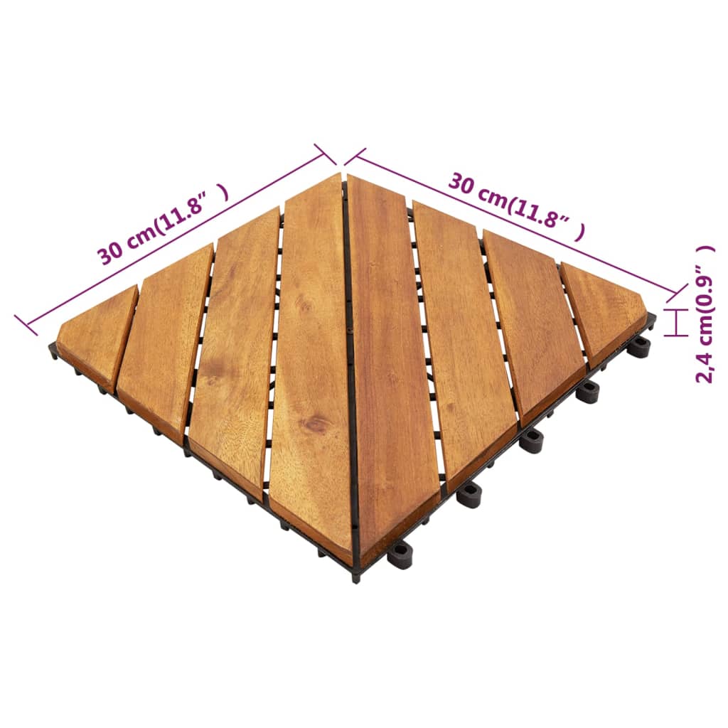 Piastrelle Esterni 30 pz Marroni 30x30 cm Legno Massello Acacia - homemem39