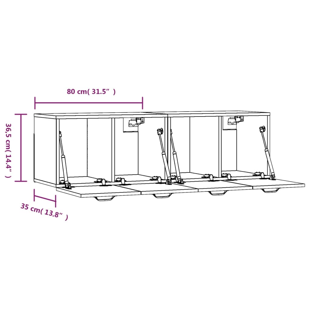 Mobili Parete 2 pz Rovere Sonoma 80x35x36,5cm Legno Multistrato | homemem39