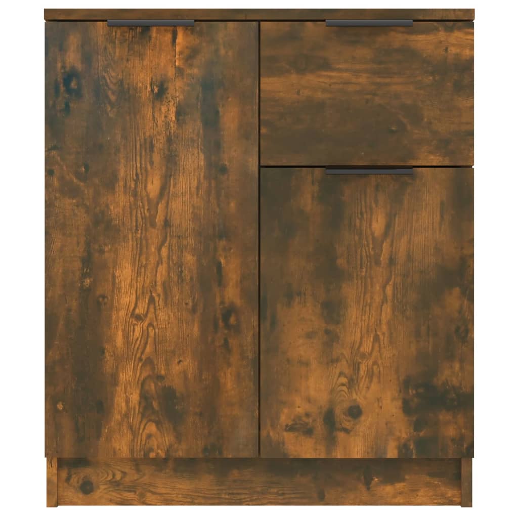 Credenze 2 pz Rovere Fumo 60x30x70 cm in Legno Multistrato