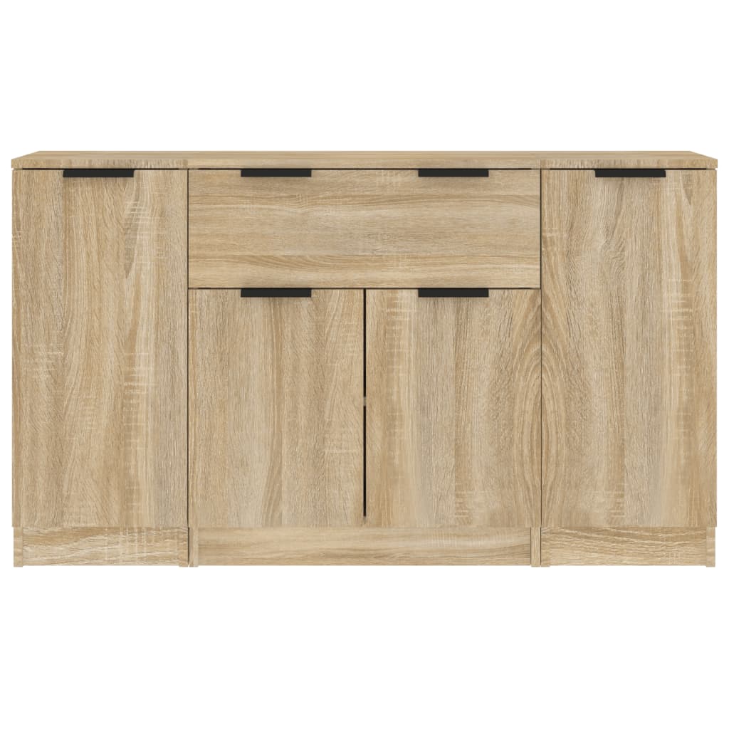 Credenze 3 pz Rovere Sonoma in Legno Multistrato