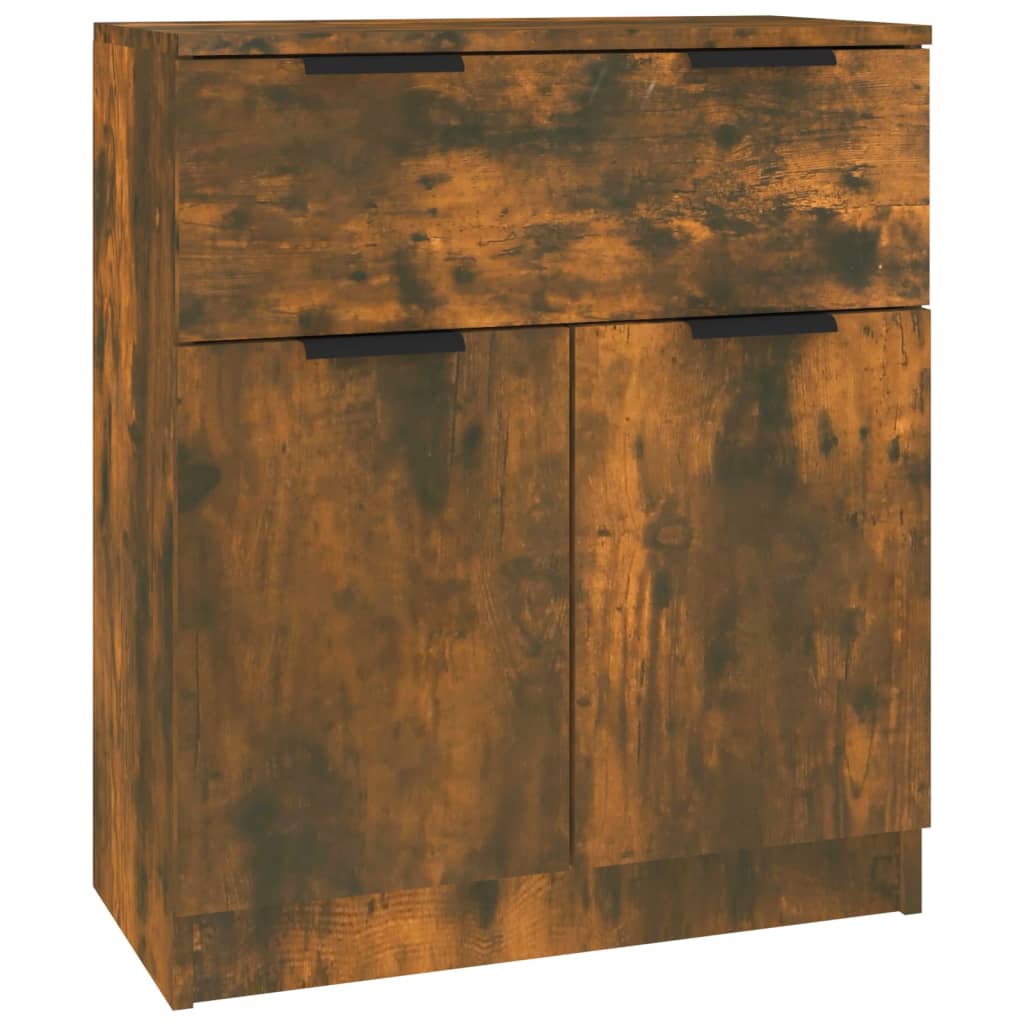 Credenze 3 pz Rovere Fumo in Legno Multistrato
