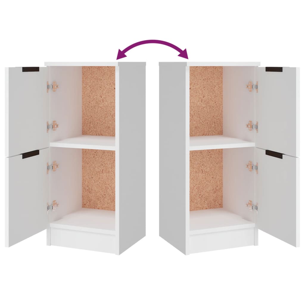 Credenze 3 pz Bianco in Legno Multistrato