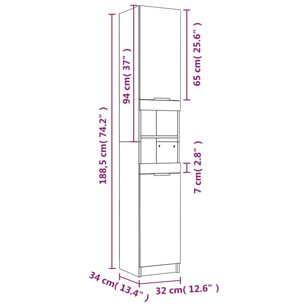 Set di Mobili da Bagno 5 pz Bianco in Legno Multistrato | homemem39