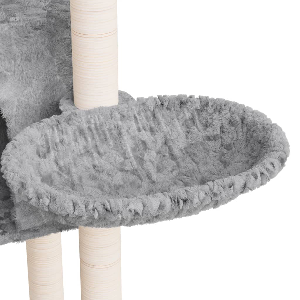 Albero per Gatti con Tiragraffi in Sisal Grigio Chiaro 108,5 cm - homemem39