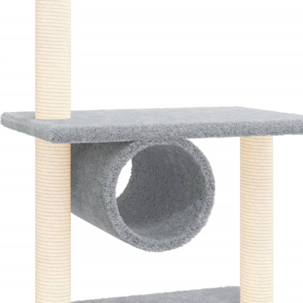 Albero per Gatti con Tiragraffi in Sisal Grigio Chiaro 279 cm - homemem39