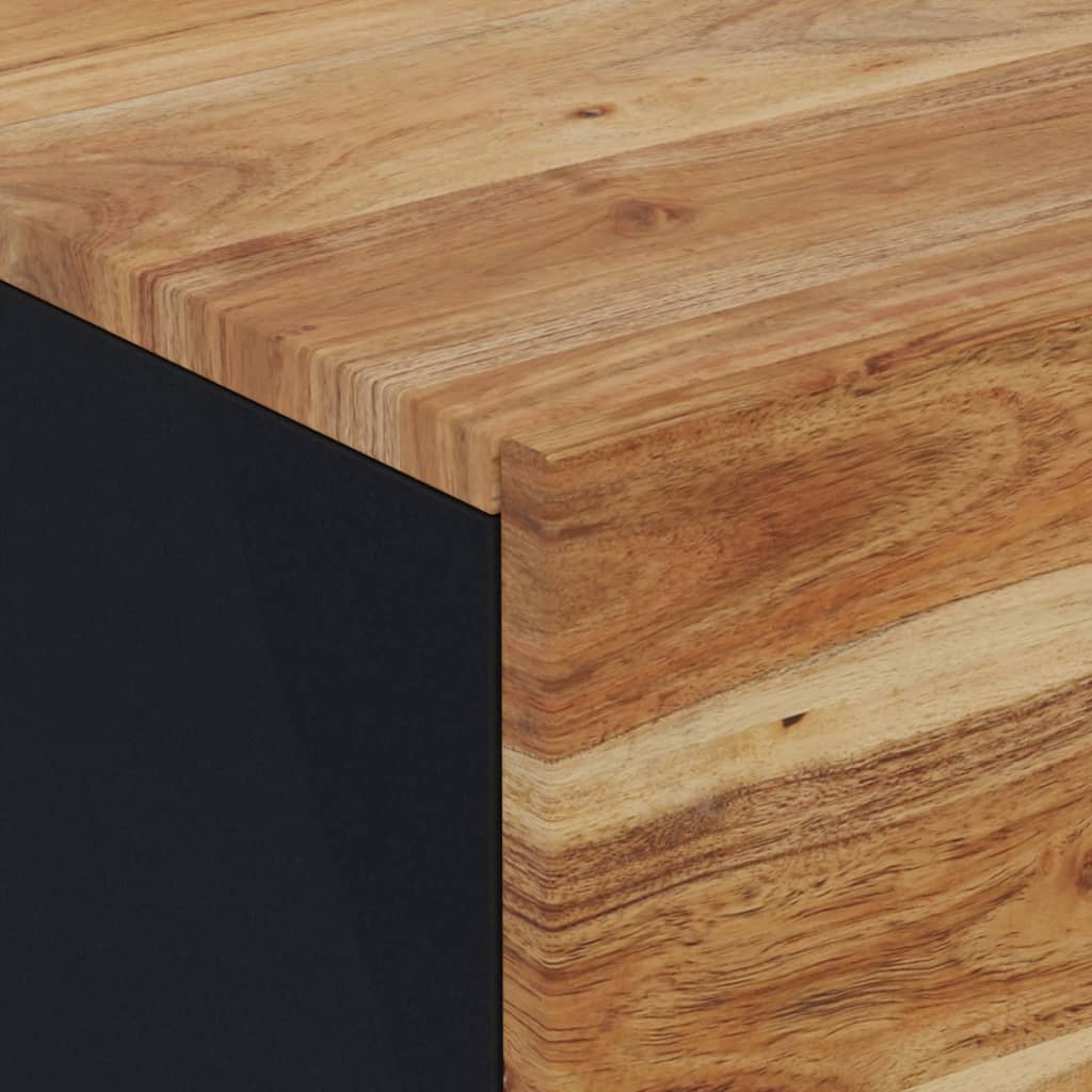 Comodini 2pz 40x33x46 cm in Legno Massello di Acacia - homemem39