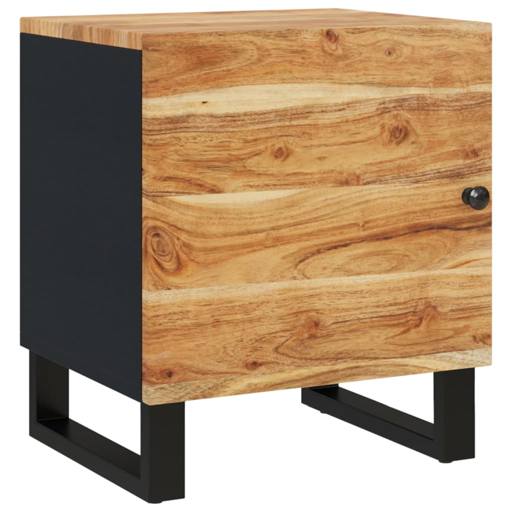 Comodini 2pz 40x33x46 cm in Legno Massello di Acacia - homemem39