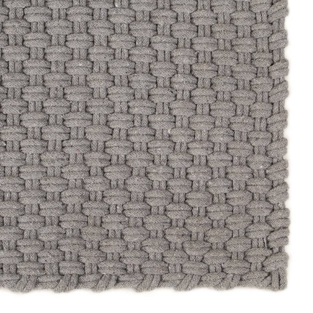 Tappeto Rettangolare Grigio 120x180 cm in Cotone - homemem39