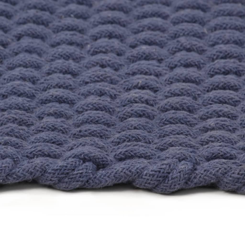 Tappeto Rettangolare Blu Marino 120x180 cm in Cotone - homemem39