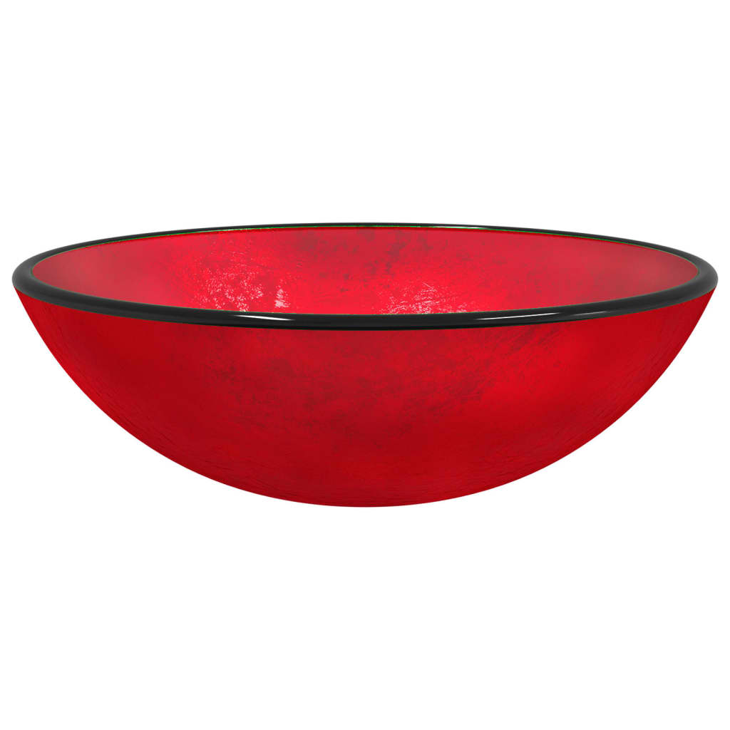 Lavandino in Vetro Temperato 42x14 cm Rosso - homemem39