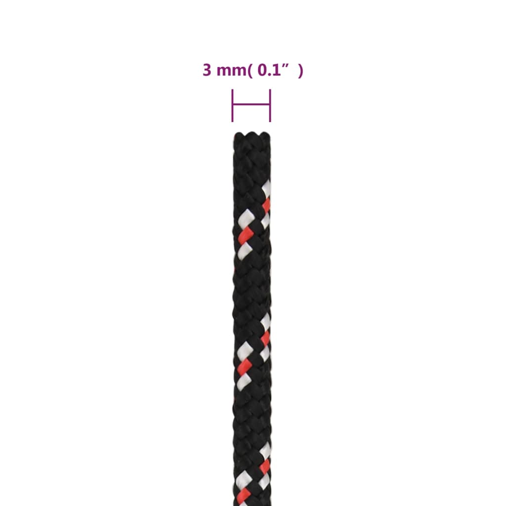 Corda da Lavoro Nera 3 mm 250 m in Polipropilene | homemem39
