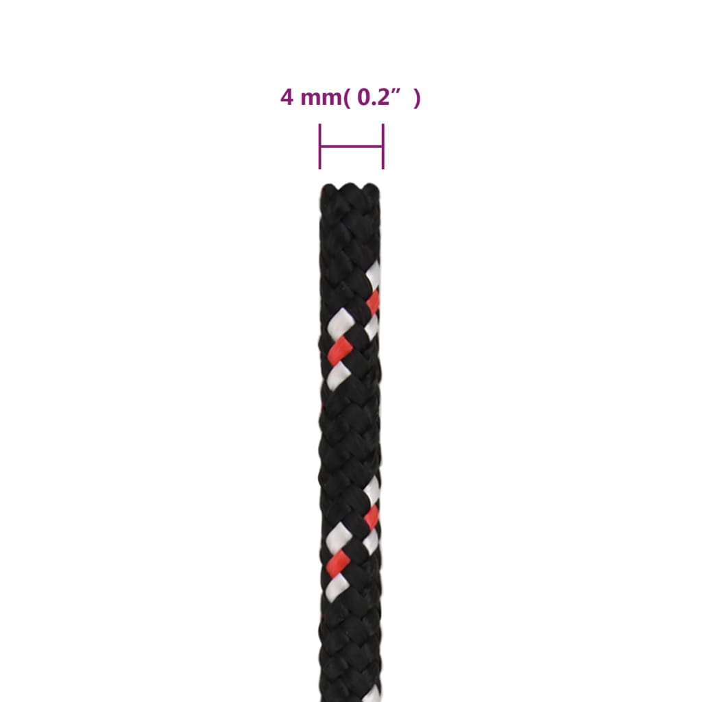 Corda da Lavoro Nera 4 mm 250 m in Polipropilene - homemem39