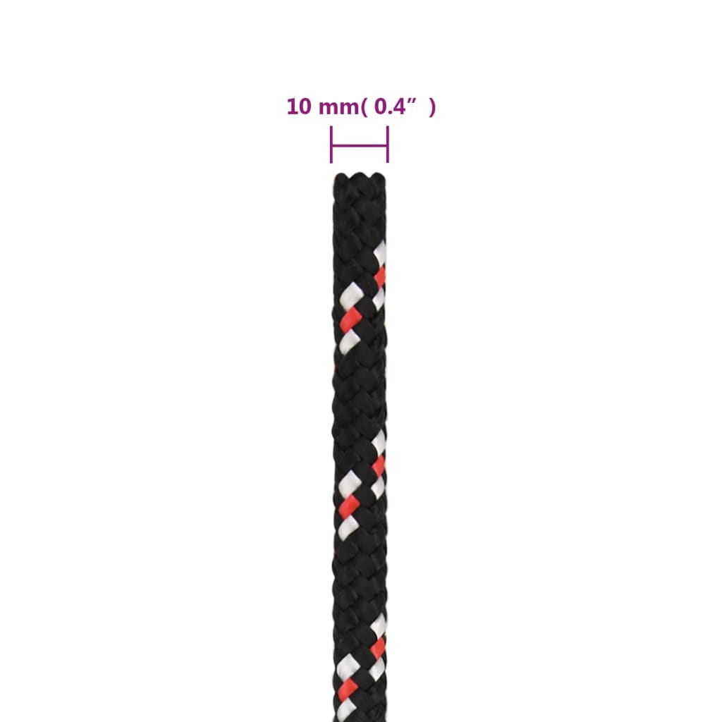 Black Nautical Rope 10 mm 500 m in Polypropylene
