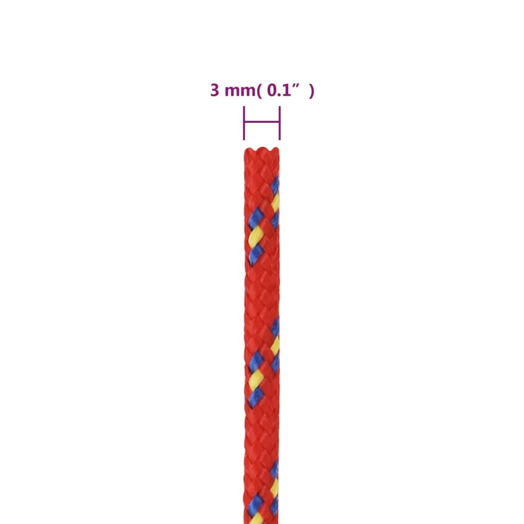 Corda per barca Rossa 3 mm 100 m in Polipropilene | homemem39