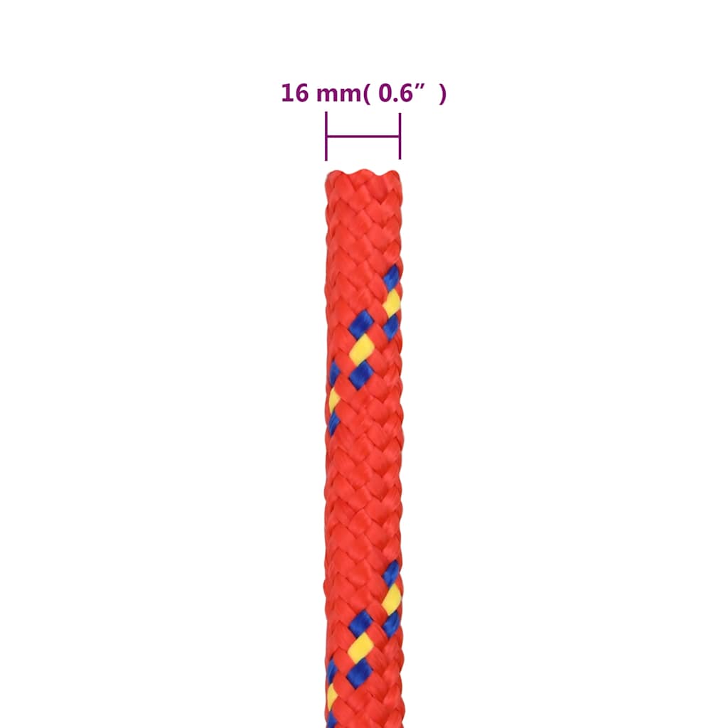 Corda per barca Rossa 16 mm 100 m in Polipropilene | homemem39