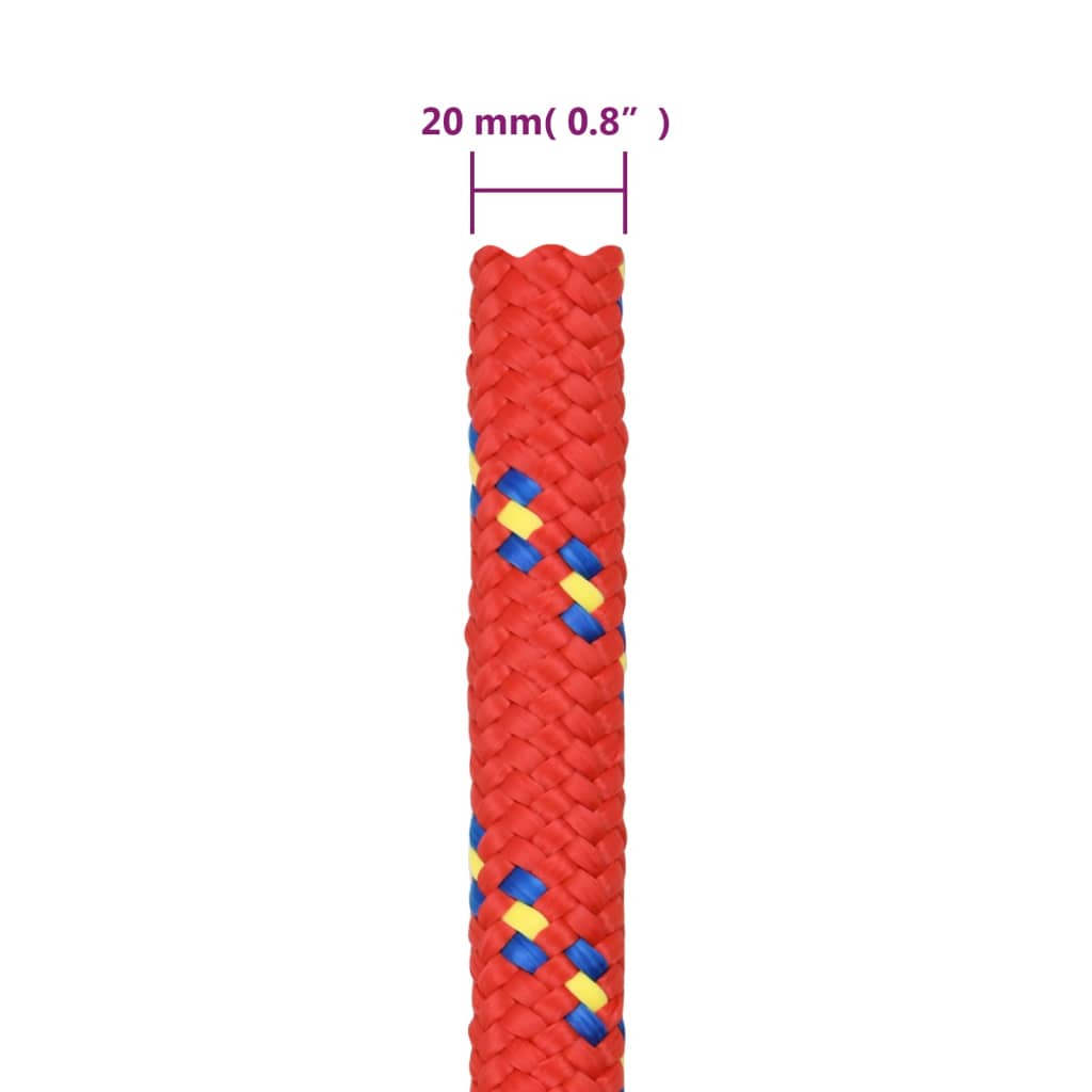 Corda per barca Rossa 20 mm 50 m in Polipropilene | homemem39