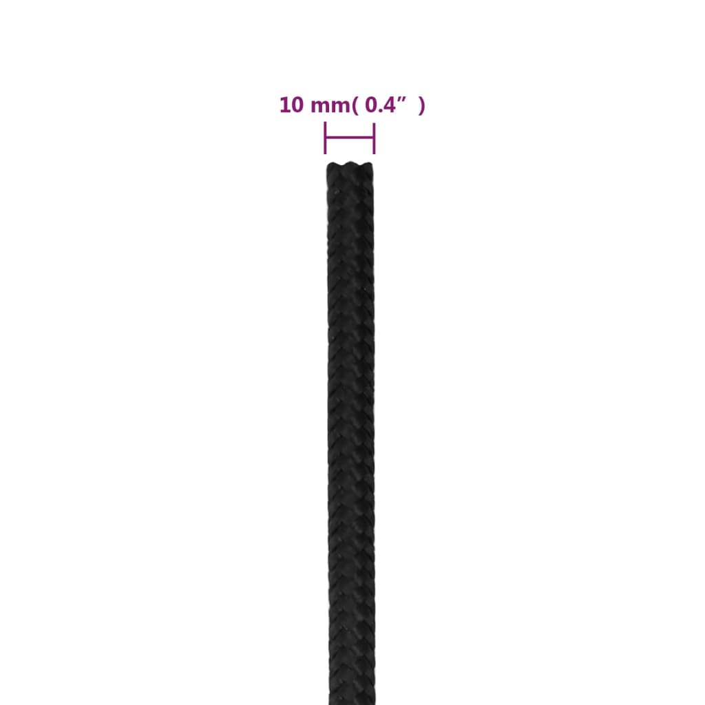 Corda per barca Completamente Nera 10 mm 100 m in Polipropilene | homemem39