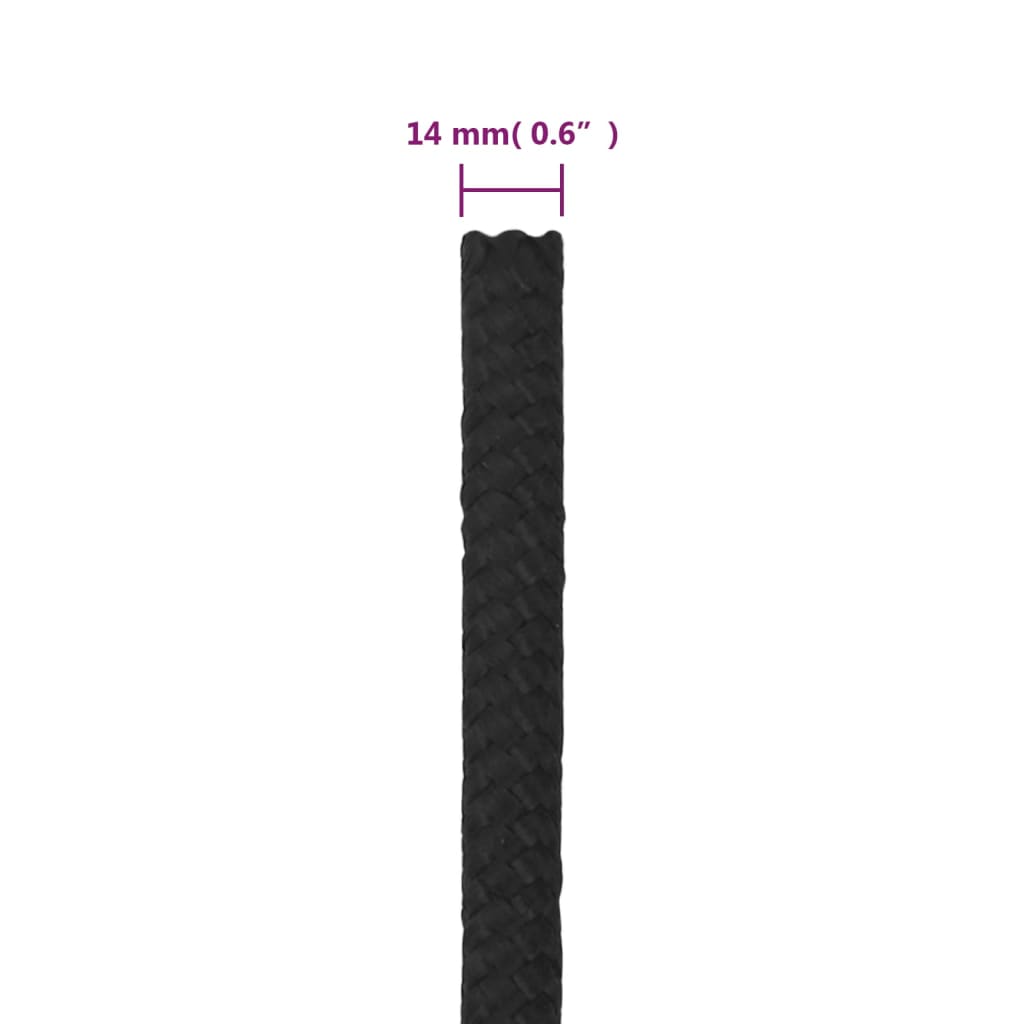 Corda per barca Completamente Nera 14 mm 250 m in Polipropilene | homemem39