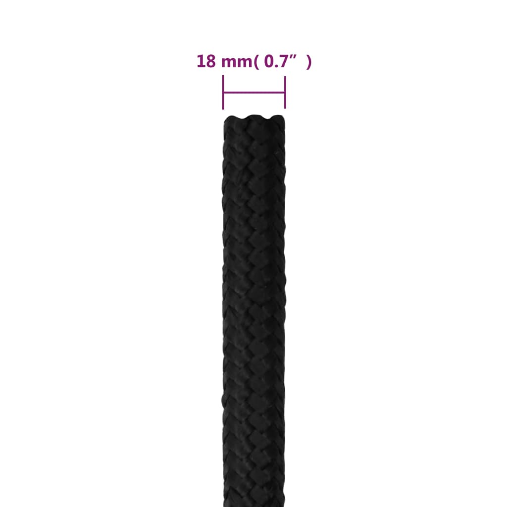 Corda per barca Completamente Nera 18 mm 100 m in Polipropilene | homemem39
