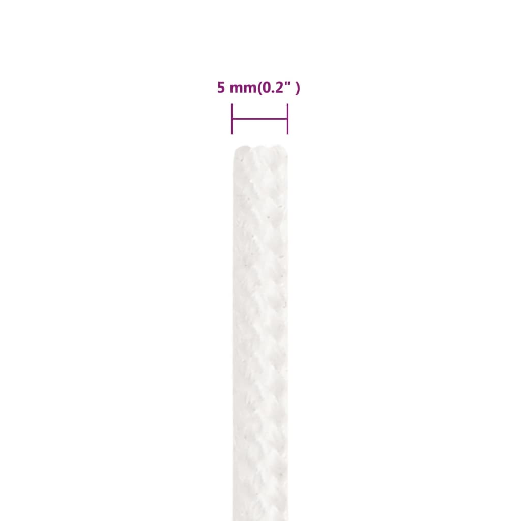 Corda per barca Completamente Bianca 5 mm 500 m in Polipropilene - homemem39
