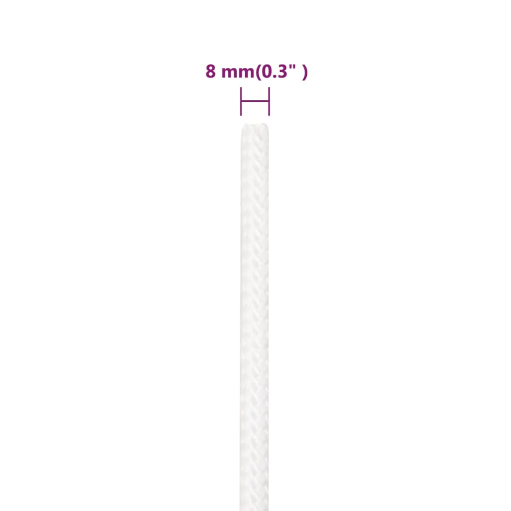 Corda per barca Completamente Bianca 8 mm 500 m in Polipropilene