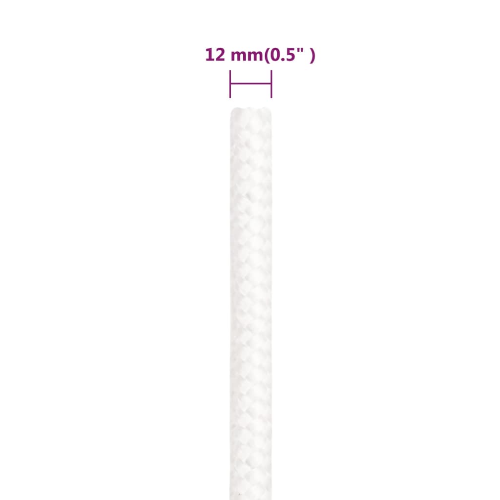 Corda per barca Completamente Bianca 12 mm 100 m in Polipropilene