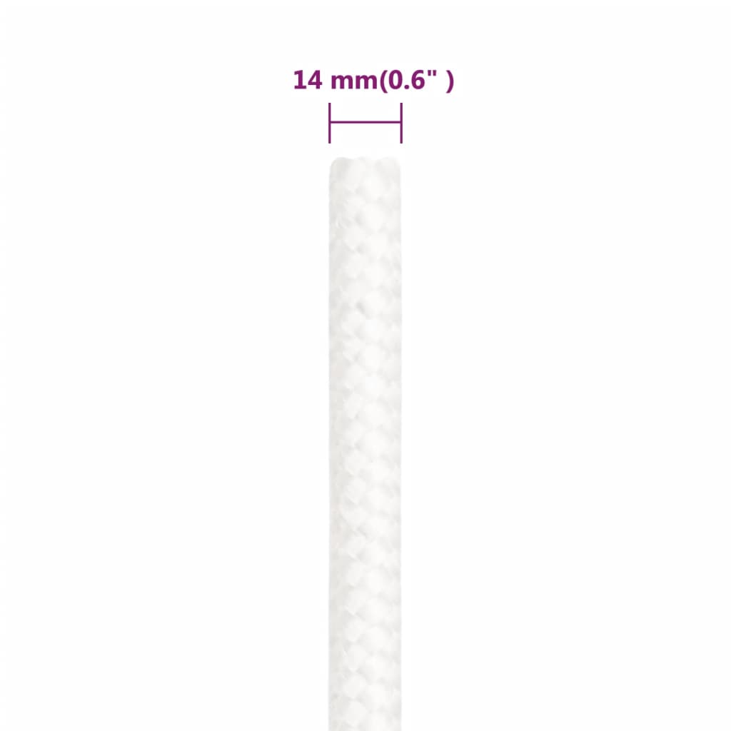 Corda per barca Completamente Bianca 14 mm 250 m in Polipropilene - homemem39