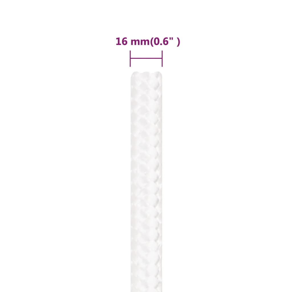 Corda per barca Completamente Bianca 16 mm 50 m in Polipropilene - homemem39