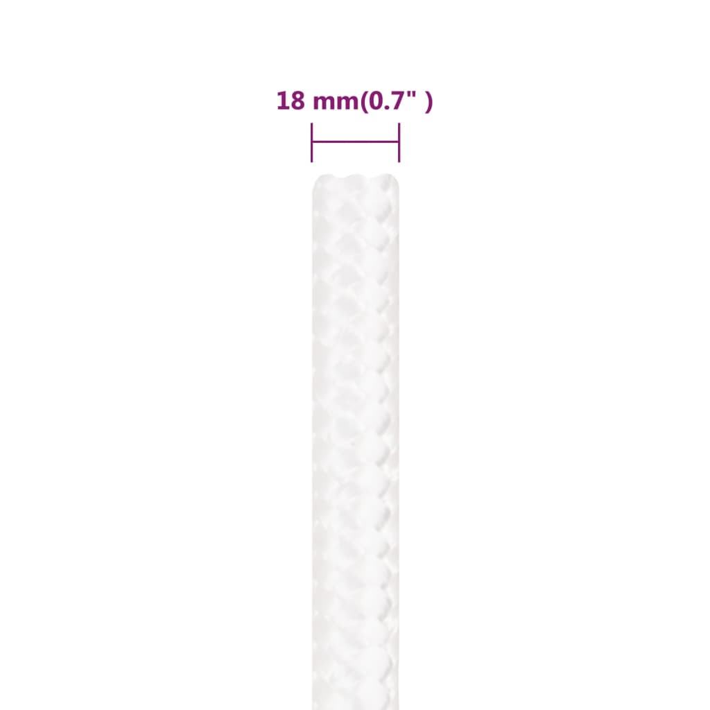 Corda per barca Completamente Bianca 18 mm 50 m in Polipropilene