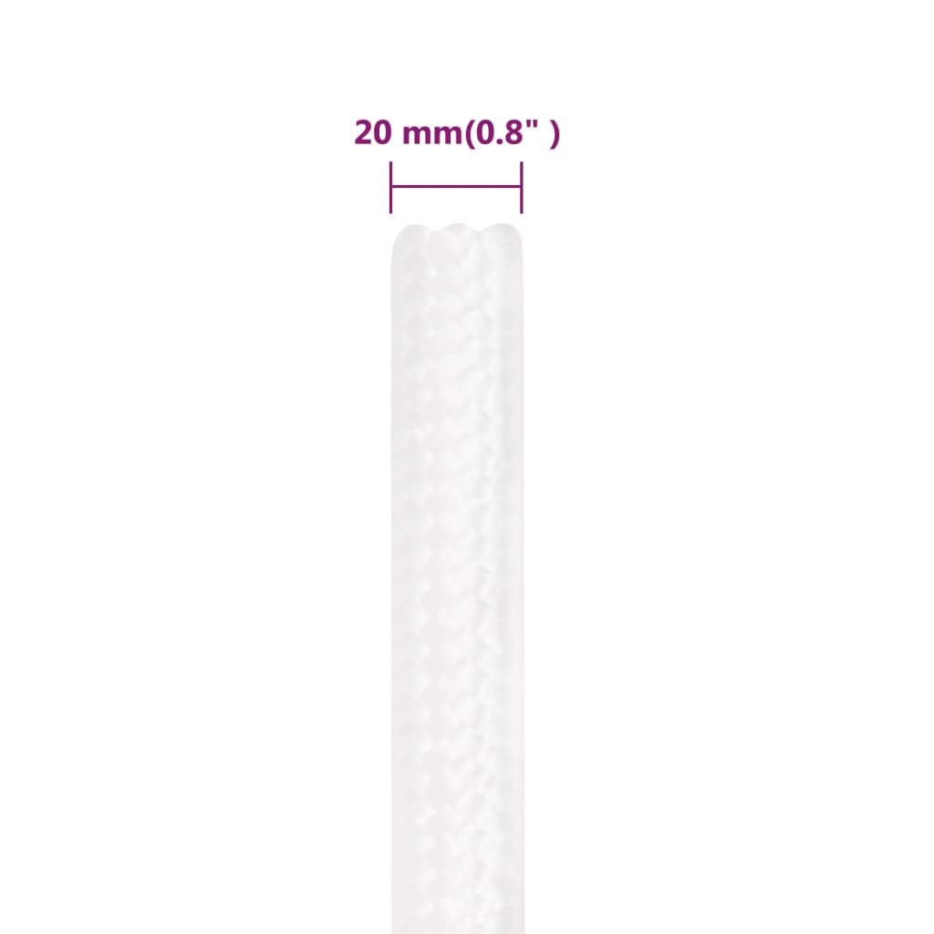 Corda per barca Completamente Bianca 20 mm 100 m in Polipropilene | homemem39