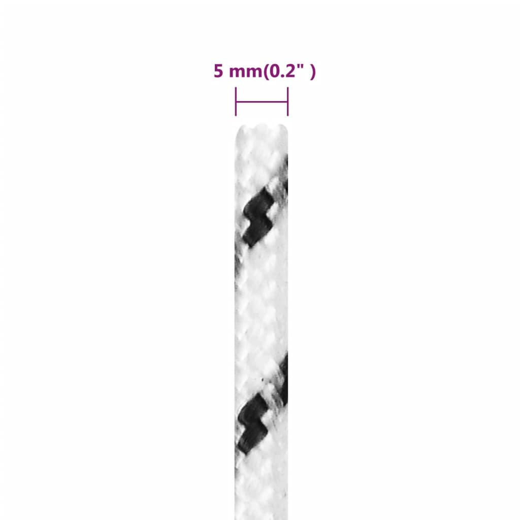 Corda Intrecciata per Barca Bianca 5 mm x 100 m Poliestere - homemem39