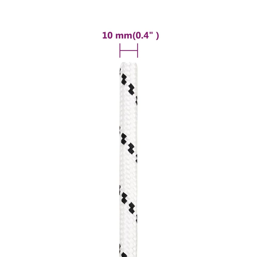 Corda Intrecciata per Barca Bianca 10 mm x 25 m Poliestere - homemem39