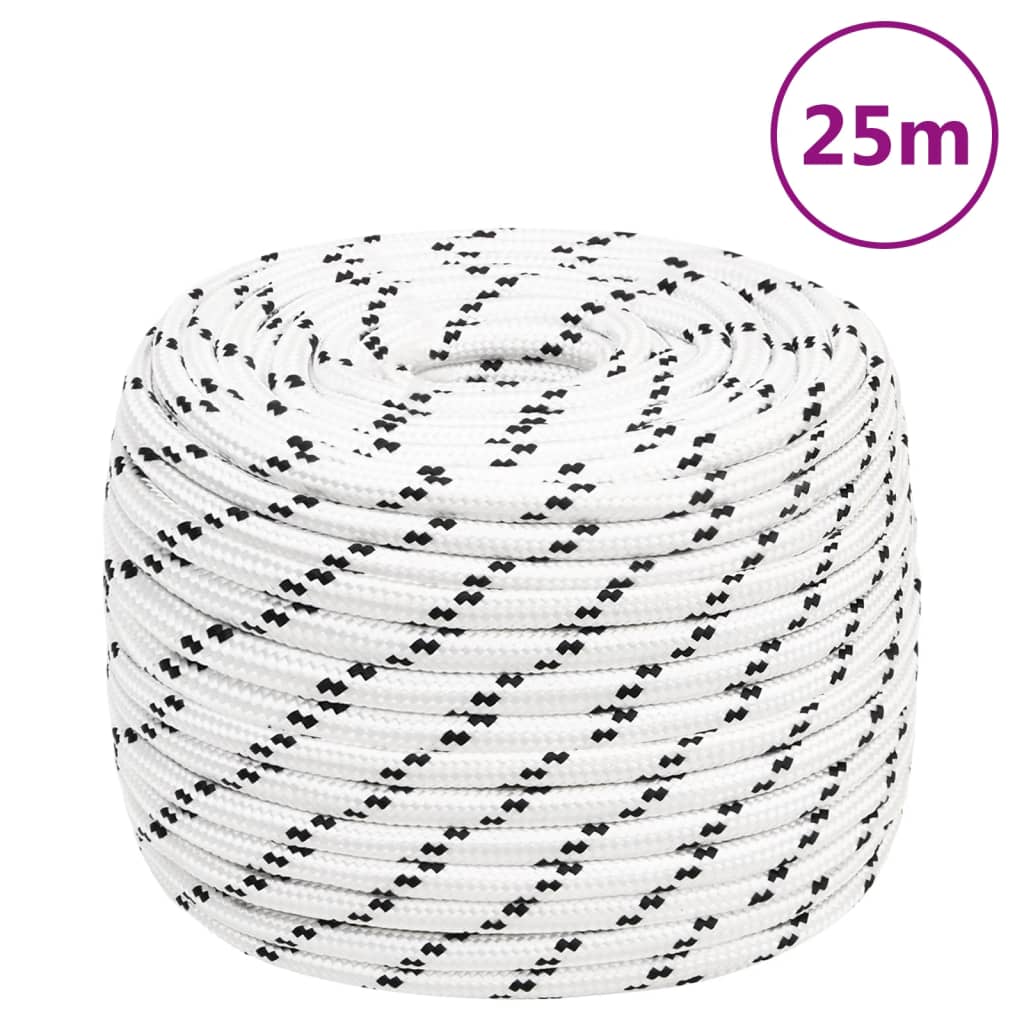 Corda Intrecciata per Barca Bianca 12 mm x 25 m Poliestere | homemem39