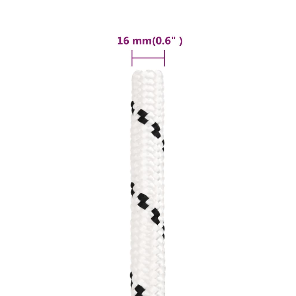 Corda Intrecciata per Barca Bianca 16 mm x 50 m Poliestere - homemem39