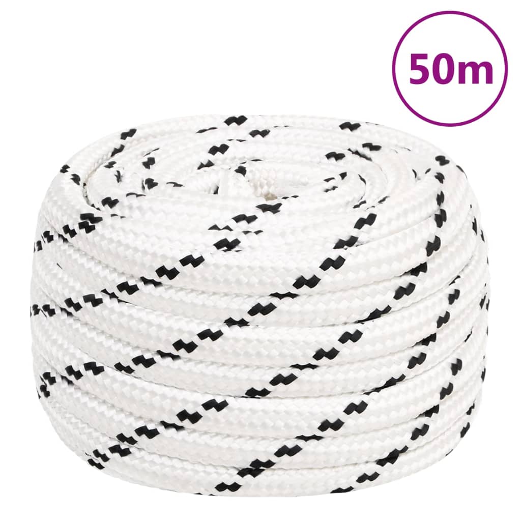 Corda Intrecciata per Barca Bianca 16 mm x 50 m Poliestere - homemem39