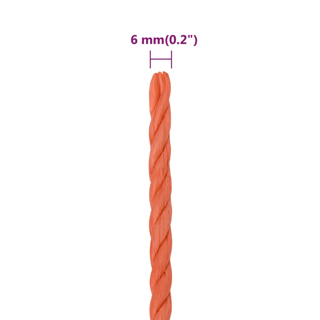 Corda da Lavoro Arancione 6 mm 100 m in Polipropilene | homemem39