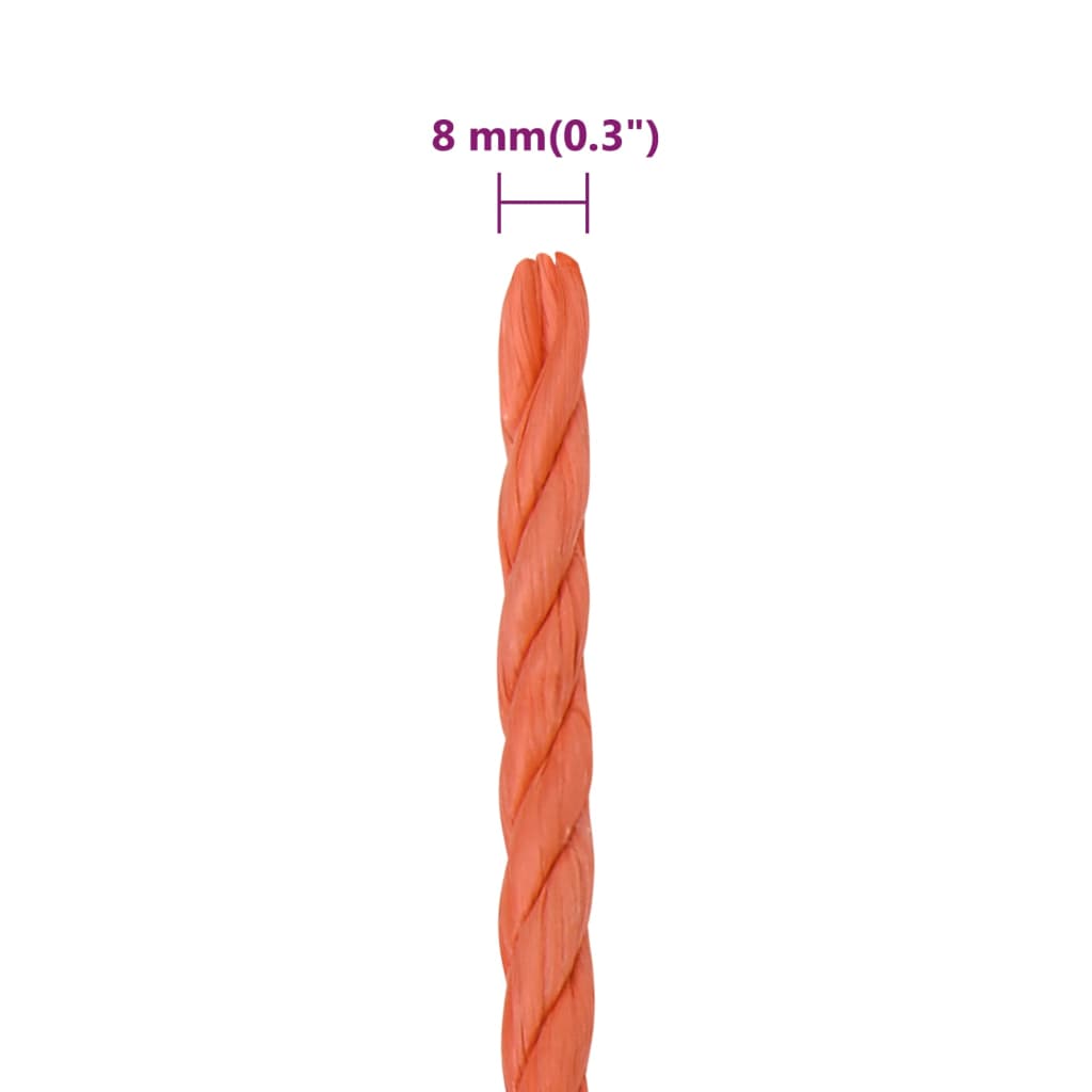Corda da Lavoro Arancione 8 mm 25 m in Polipropilene | homemem39