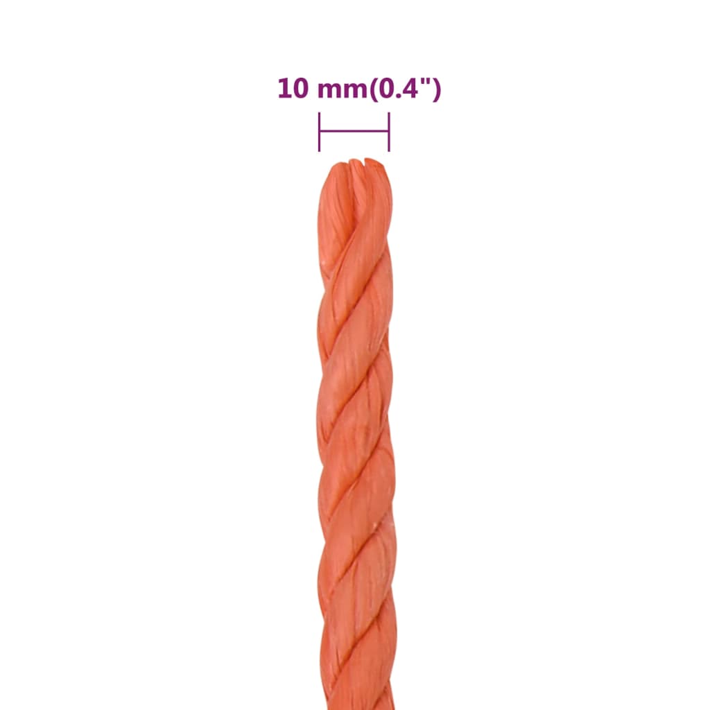 Corda da Lavoro Arancione 10 mm 50 m in Polipropilene | homemem39