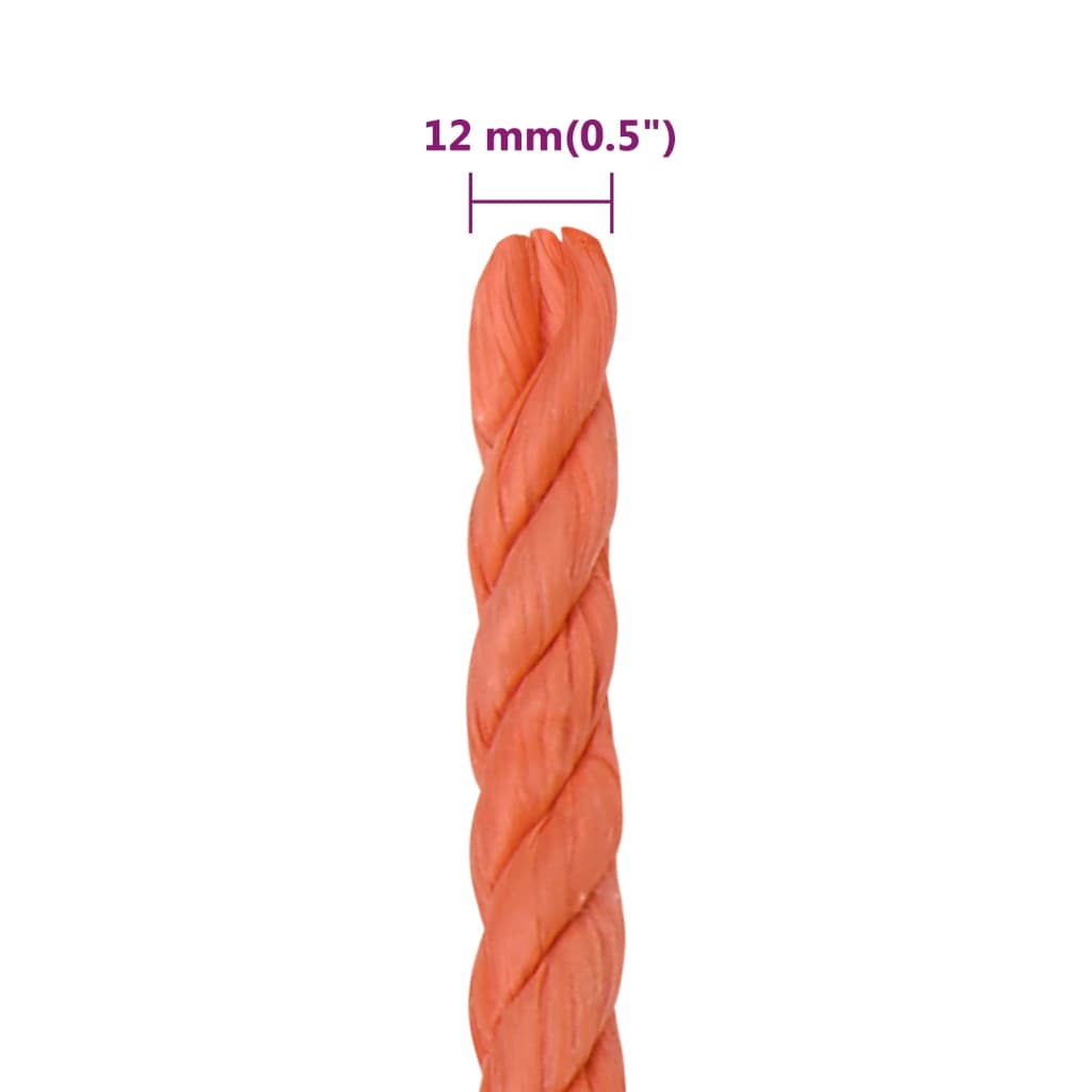 Corda da Lavoro Arancione 12 mm 50 m in Polipropilene | homemem39