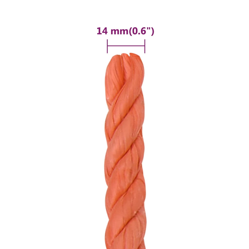 Corda da Lavoro Arancione 14 mm 25 m in Polipropilene | homemem39