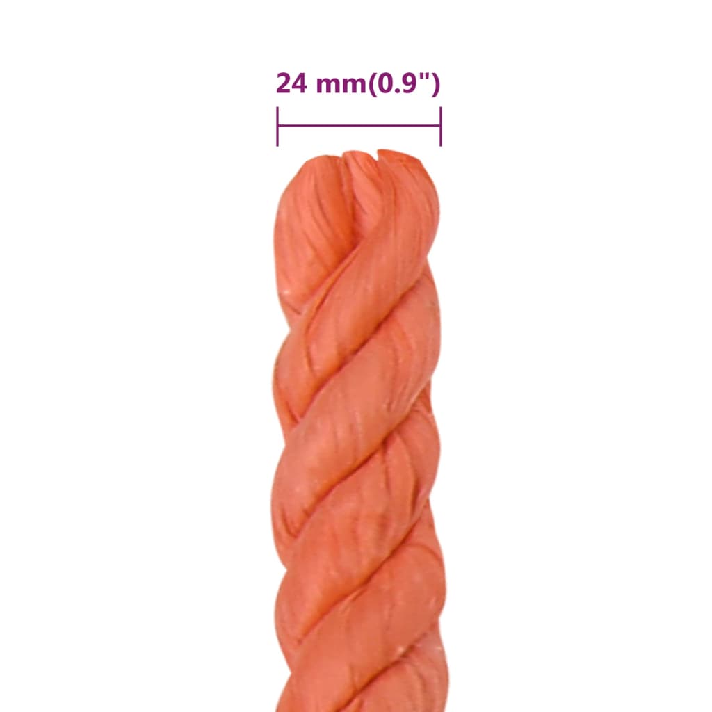 Corda da Lavoro Arancione 24 mm 100 m in Polipropilene | homemem39