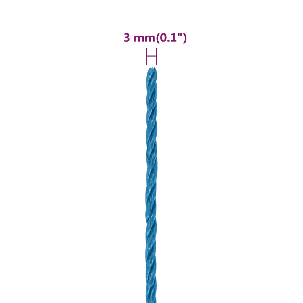 Corda da Lavoro Blu 3 mm 100 m in Polipropilene - homemem39