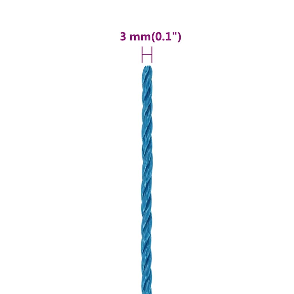 Corda da Lavoro Blu 3 mm 500 m in Polipropilene | homemem39