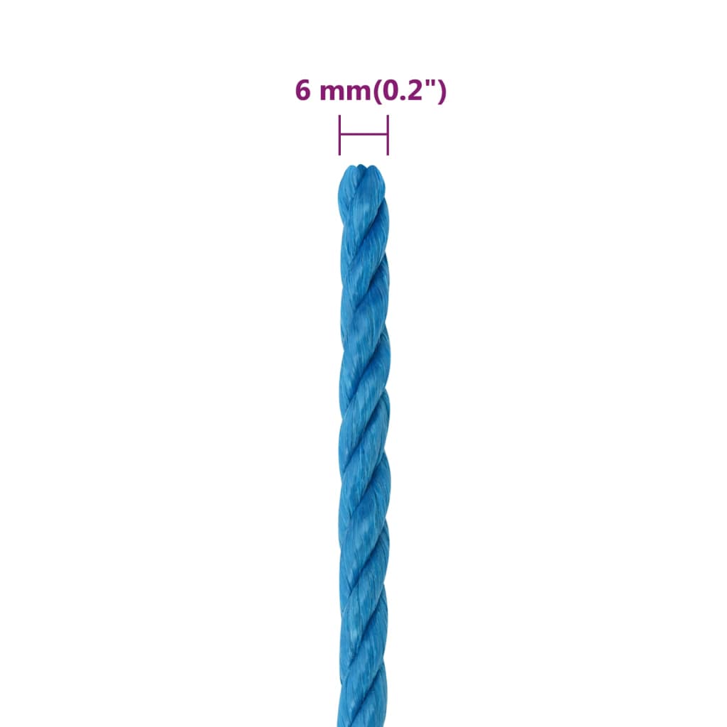 Corda da Lavoro Blu 6 mm 25 m in Polipropilene | homemem39