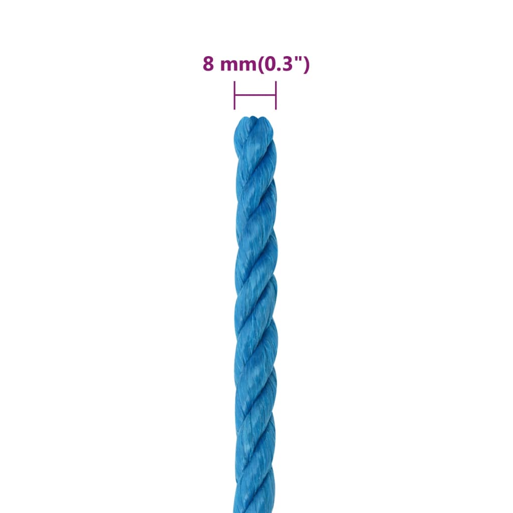 Corda da Lavoro Blu 8 mm 50 m in Polipropilene | homemem39